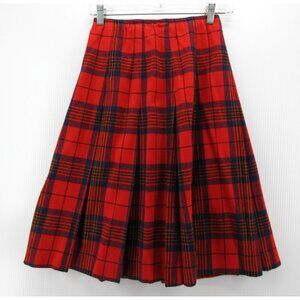 VINTAGE Pendleton Skirt 10 Wool Tartan Pleated A-Line Plaid 70s 80s *
